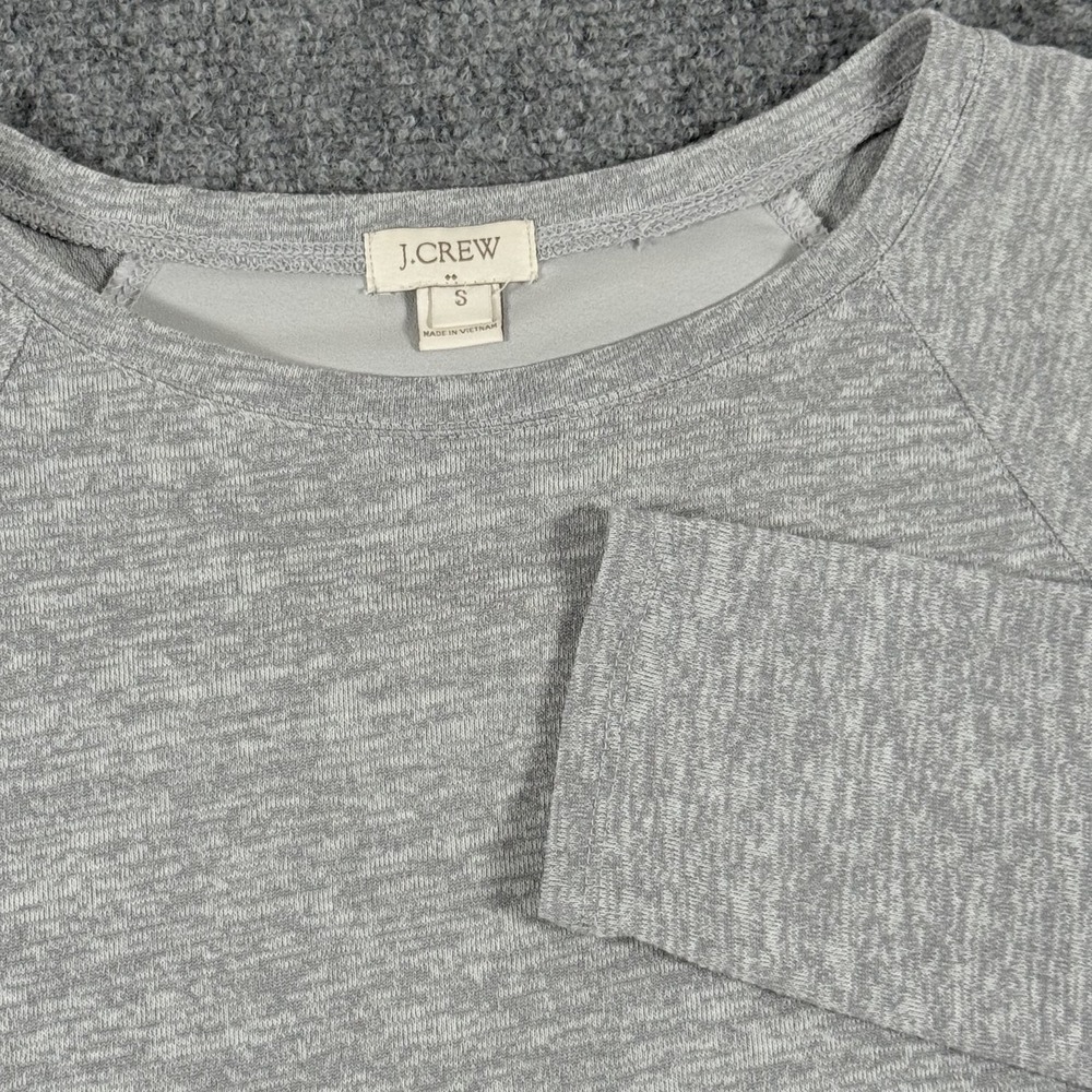J Crew Sweater Womens Small Gray Pullover Lightweight Raglan Crewneck Casual